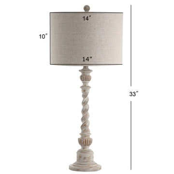 Regent 33" Rustic Resin LED Table Lamp - JONATHAN Y